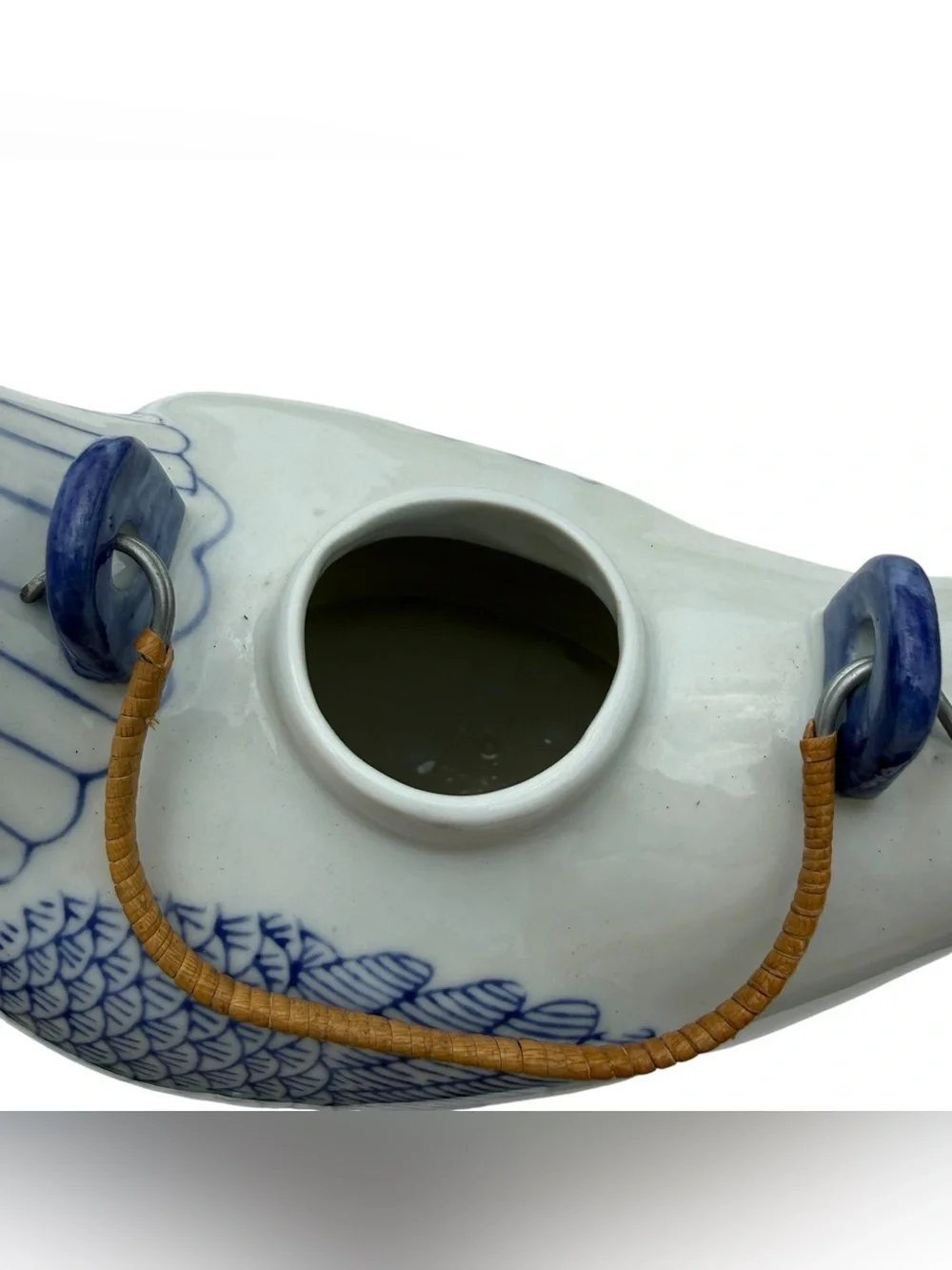 Williams Sonoma Grande Cuisine Blue White Chicken Bud Vase Chinoiserie Decor